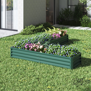 L-Shaped Metal Raised Garden Bed