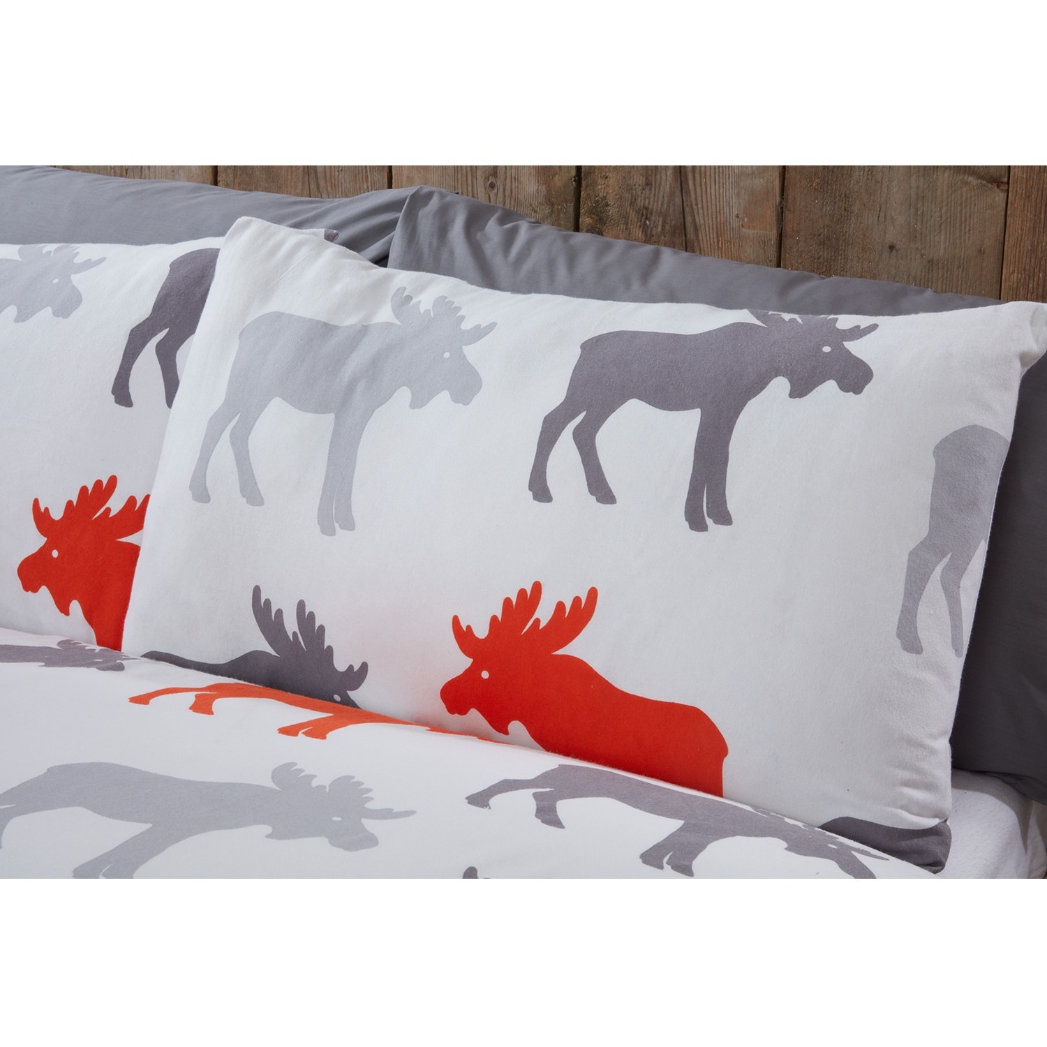 Moose BC Cotton Duvet Set With Pillowcase - Ochre / Superking