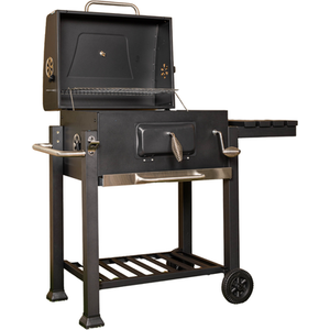 Portable BBQ Trolley with Thermometer Gauge and Cover