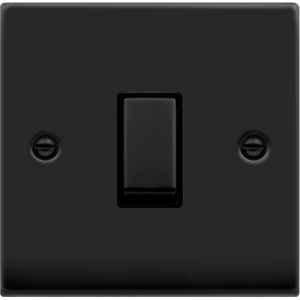Matt Black 10A 1 Gang 2 Way Ingot Light Switch