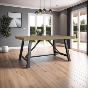 FWStyle 1.6M Fixed Top Dining Table Solid Pine Modern Design