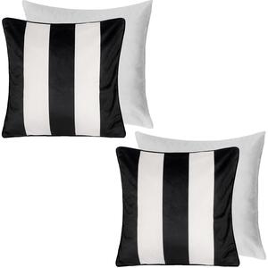 Pack of Matte Velvet Stripe Filled Cushions