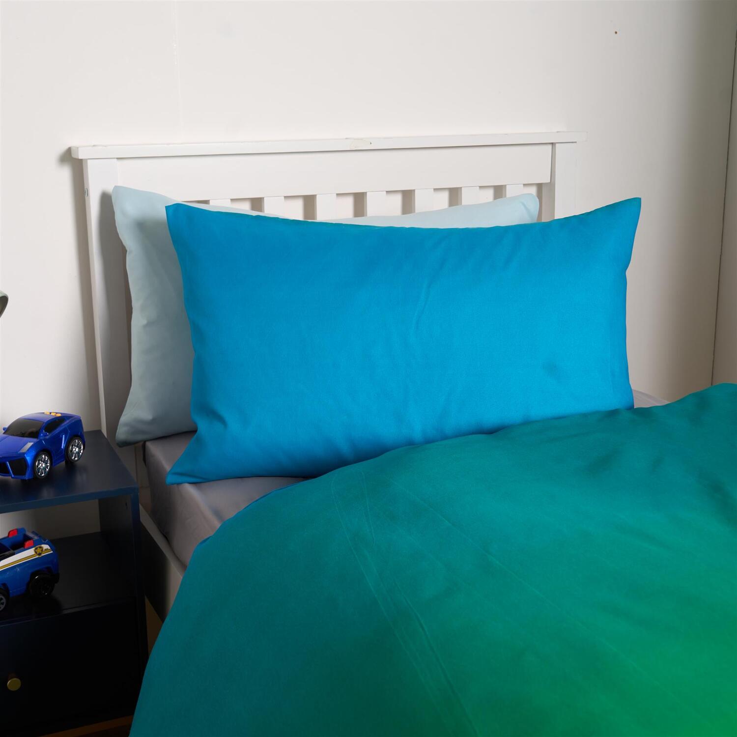 Reversible Ombre Duvet Cover Set - Green Double