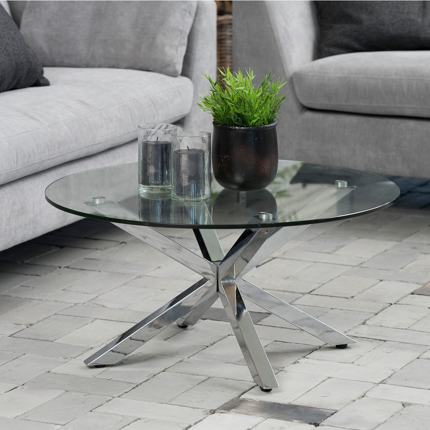 Heaven Coffee Table  - Clear and Chrome