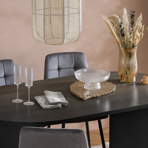 Black Brown Oval Fluted Dining Table Axel Birlea shot 7445340