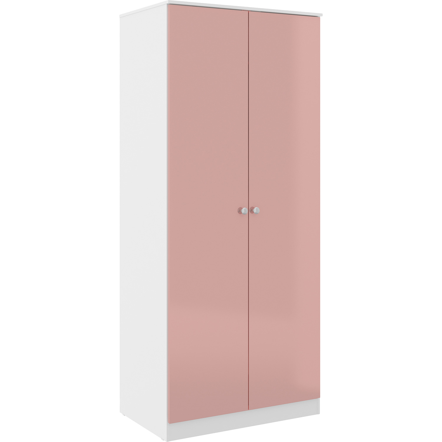 Denver 2 Door Wardrobe White And Pink - White And Pink Gloss