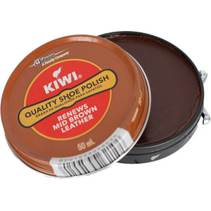 Mid Brown Shoe Polish for Classic Leather Shoe Shine Protection 50ml shot 8295634