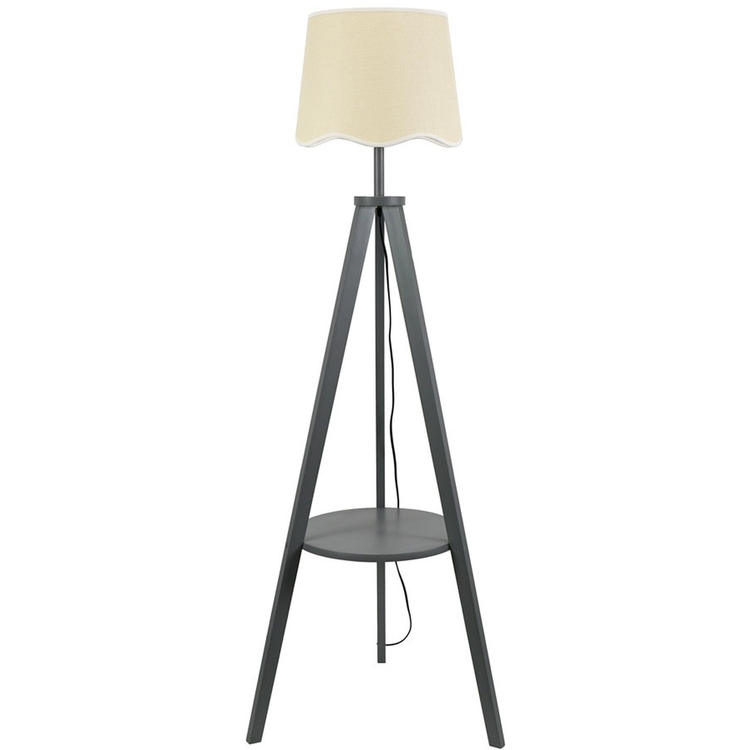 Image of Morrigan Wood Tripod Floor Lamp with&hellip;