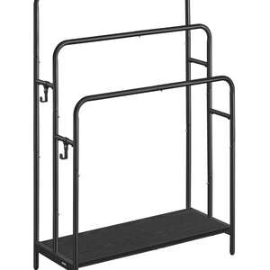 3-Bar Towel Rack Holder with 2 Hooks