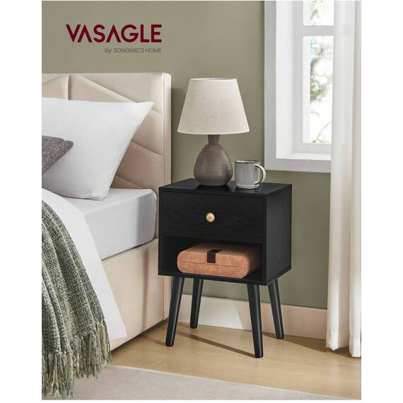 VASAGLE Bedside Table with Storage