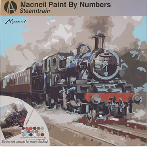 MacNeil Paint By Numbers Motorbike or Steam Train Canvas Kit