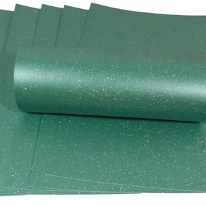 Pack of 10 Christmas Green Sparkle Paper