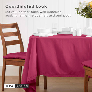 Plum Plain Cotton Round Tablecloth shot 9903898