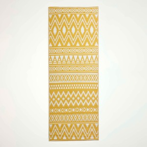 Yellow / 200cm Homescapes Outdoor Rug Luxury Waterproof Reversible Recycled, Yellow Anna Aztec shot 10029297