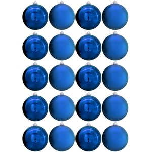 Blue Bauble Set Shiny and Matte