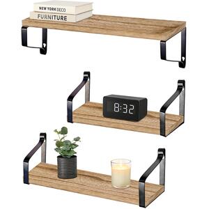 3pc Rustic Wooden Floating Shelves Set