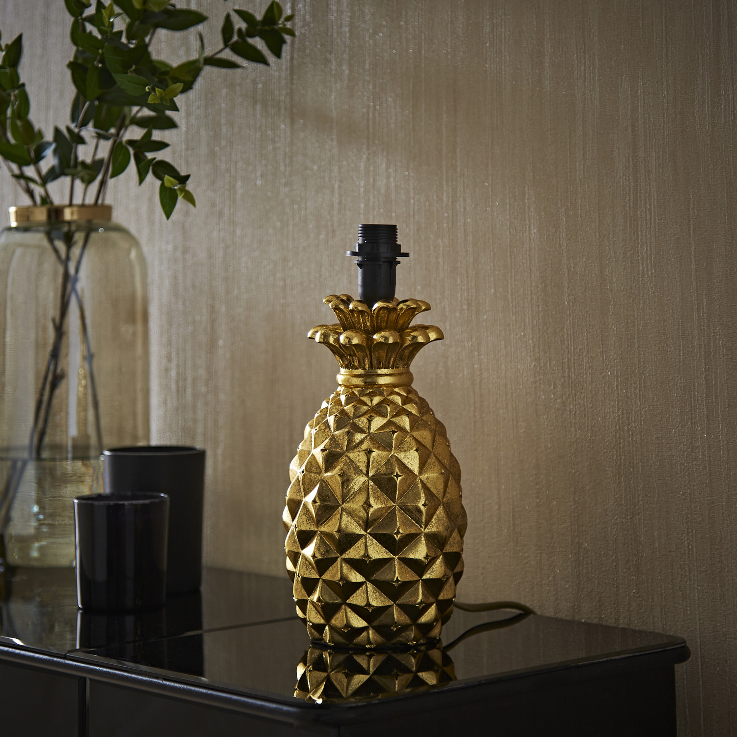 Pineapple Quirky Table Lamp - Gold / Base Only