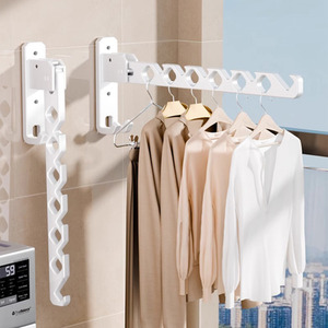 Lifeideas 2-Piece Wall Mounted Clothes Drying Hanger Set, Black