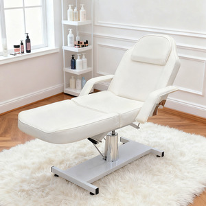 Adjustable PVC Leather Beauty Salon Bed with Rotating Base