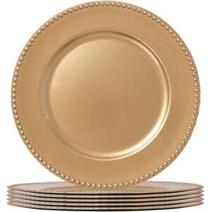 Round Charger Plates - 33cm - Bead Design - Pack of 6