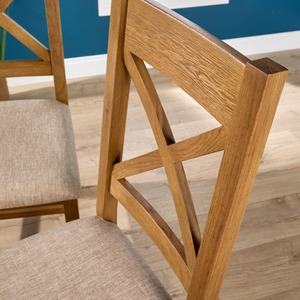 Beige Pair of Copenhagen Smoked Oak Dining Chairs Beige Wool Seat Solid Oak Legs shot 11220301