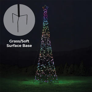 Xmas Haus  Grass Surface Flagpole Tree RGB APP Control or Handheld Remote 3.2m