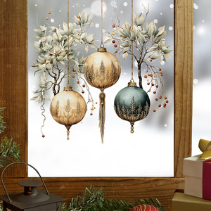 Reusable Christmas Bauble Window Stickers, Double Sided Set