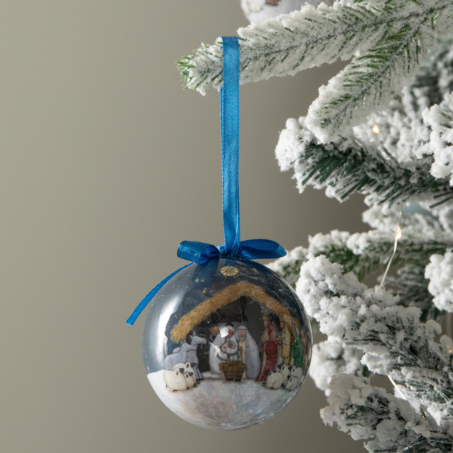Set of 14 Traditional Vintage Nativity Christmas Tree Baubles