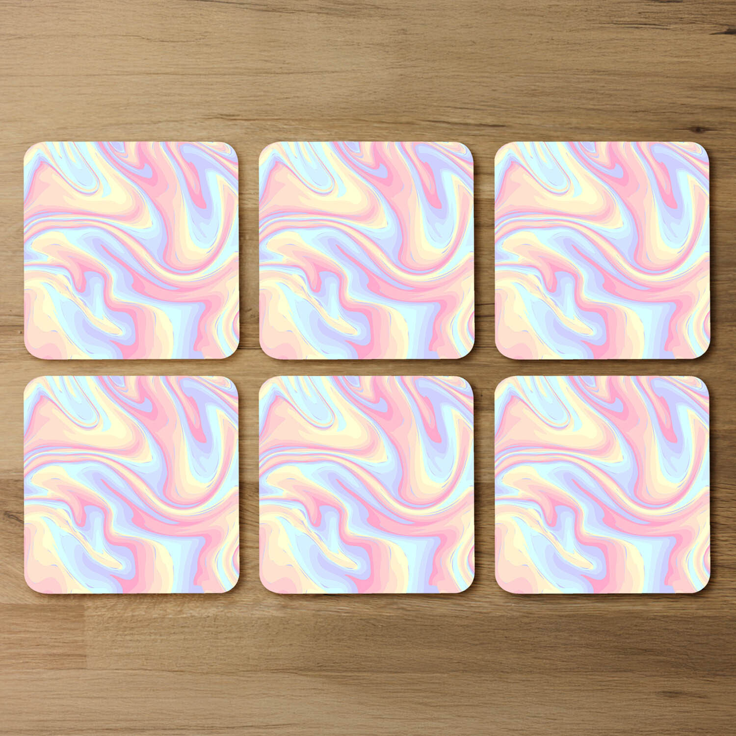 Image of Colorful Marble Coaster - Pink