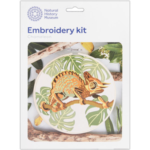 Natural History Museum Embroidery Hoop Decoration Kit Chameleon Design