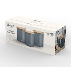 Set of 3 Canisters Nordic Grey
