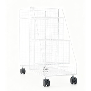 Sleek Compact Iron Storage Trolley Rolling Under-Desk Bookshelf