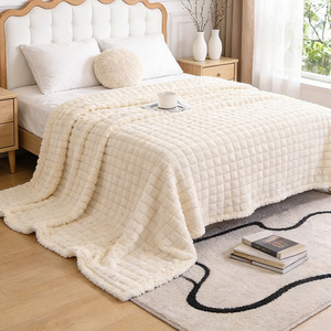 Lifeideas Reversible Throw Blanket Beige