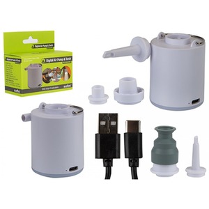 Mini Rechargeable Air Pump LED Torch 2 In 1 Portable USB Pump