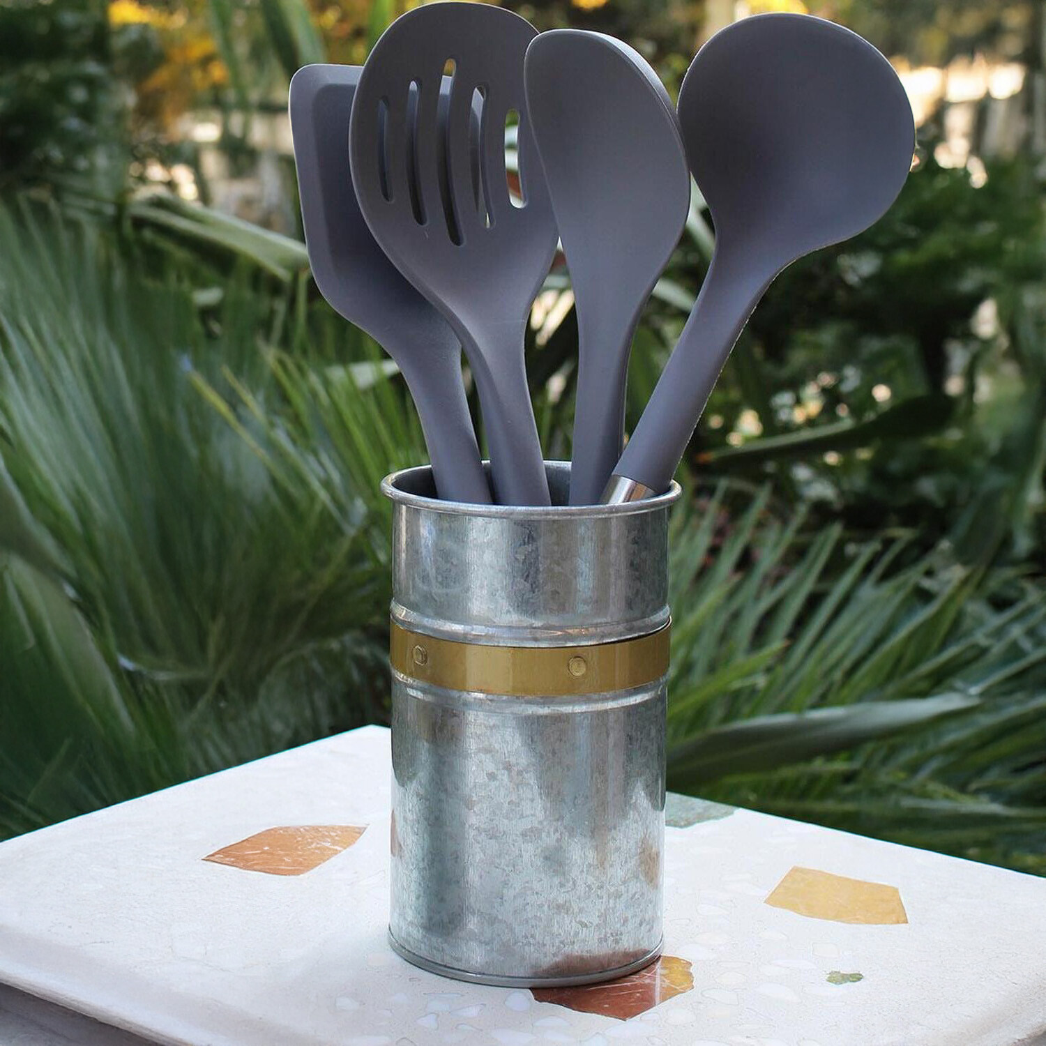 The Mia Galvin Series Utensil Jar - Gold