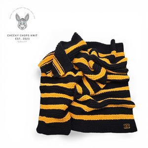 Large Black Honey Thin Striped Blanket