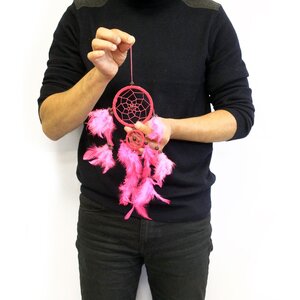 Bali Dreamcatcher - Medium Round BlackWhiteRed with Legend Card