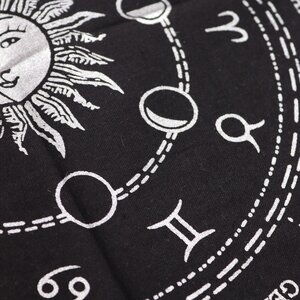 Esoteric Horoscope Fringed Altar Cloth for Ritual Meditation