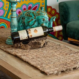 Water Hyacinth Table Runner with Fringe Eco Friendly Handcrafted
