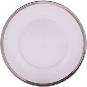 Ida Glass Dinner Plate With Silver Rim
