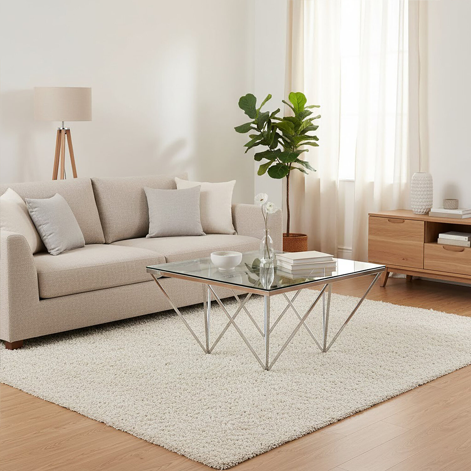 Allure Tempered Glass Coffee Table - Silver