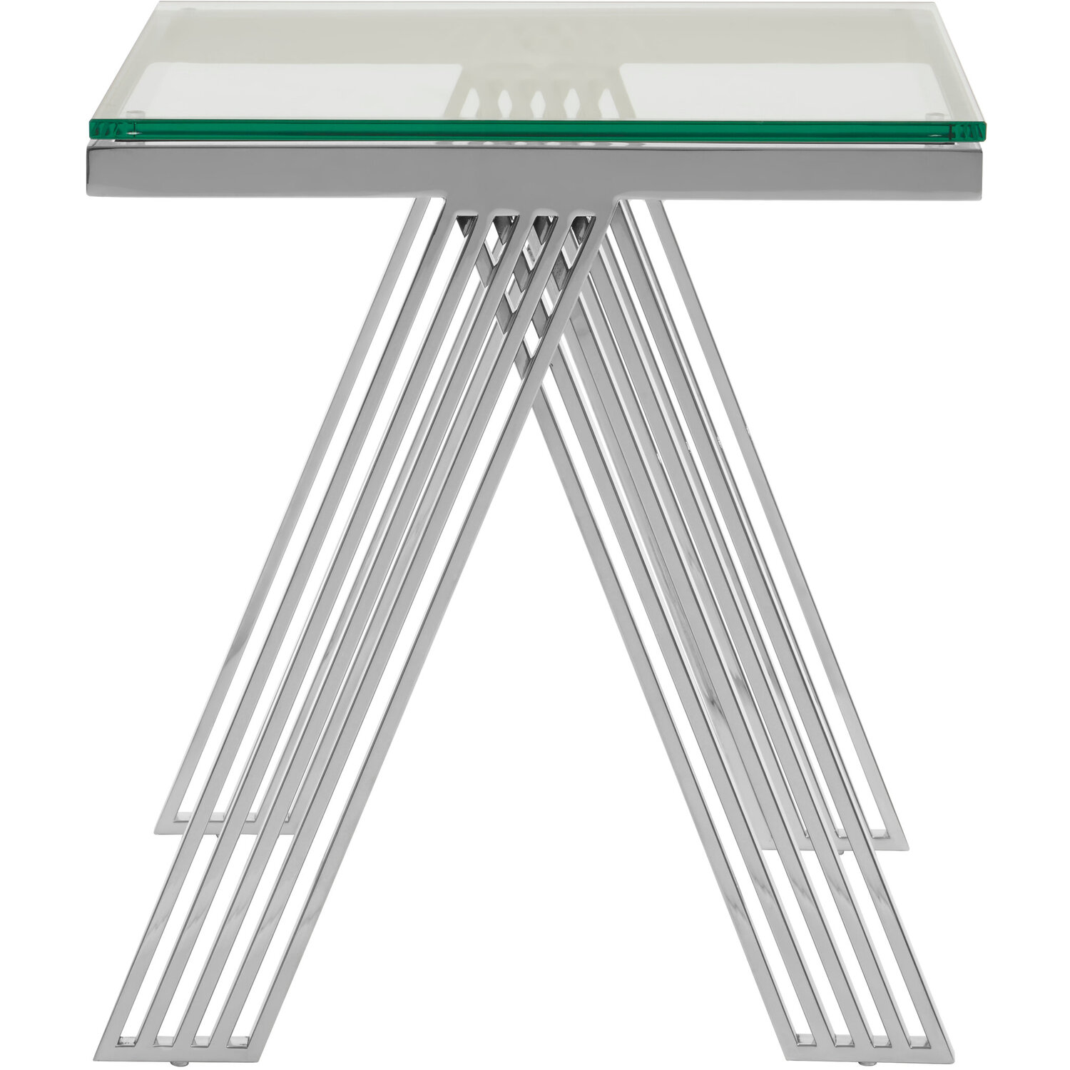 Fifty Five South Piermount Clear Glass End Table - Transparent