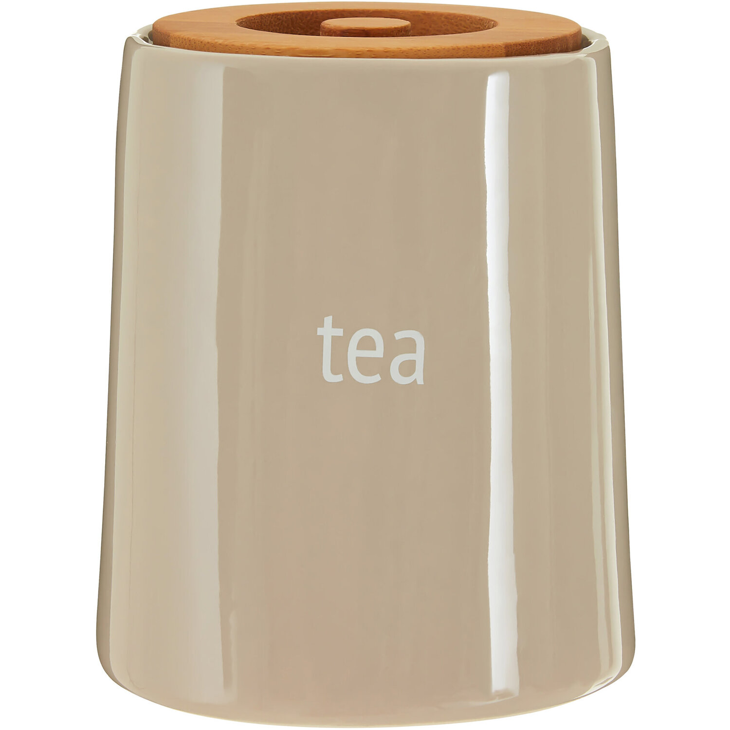 Fletcher Beige Ceramic Tea Canister - Brown