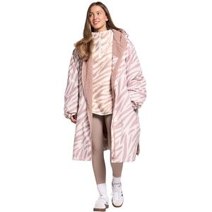 OHS Adults Water Resistant Zebra Print Sherpa Drying Robe