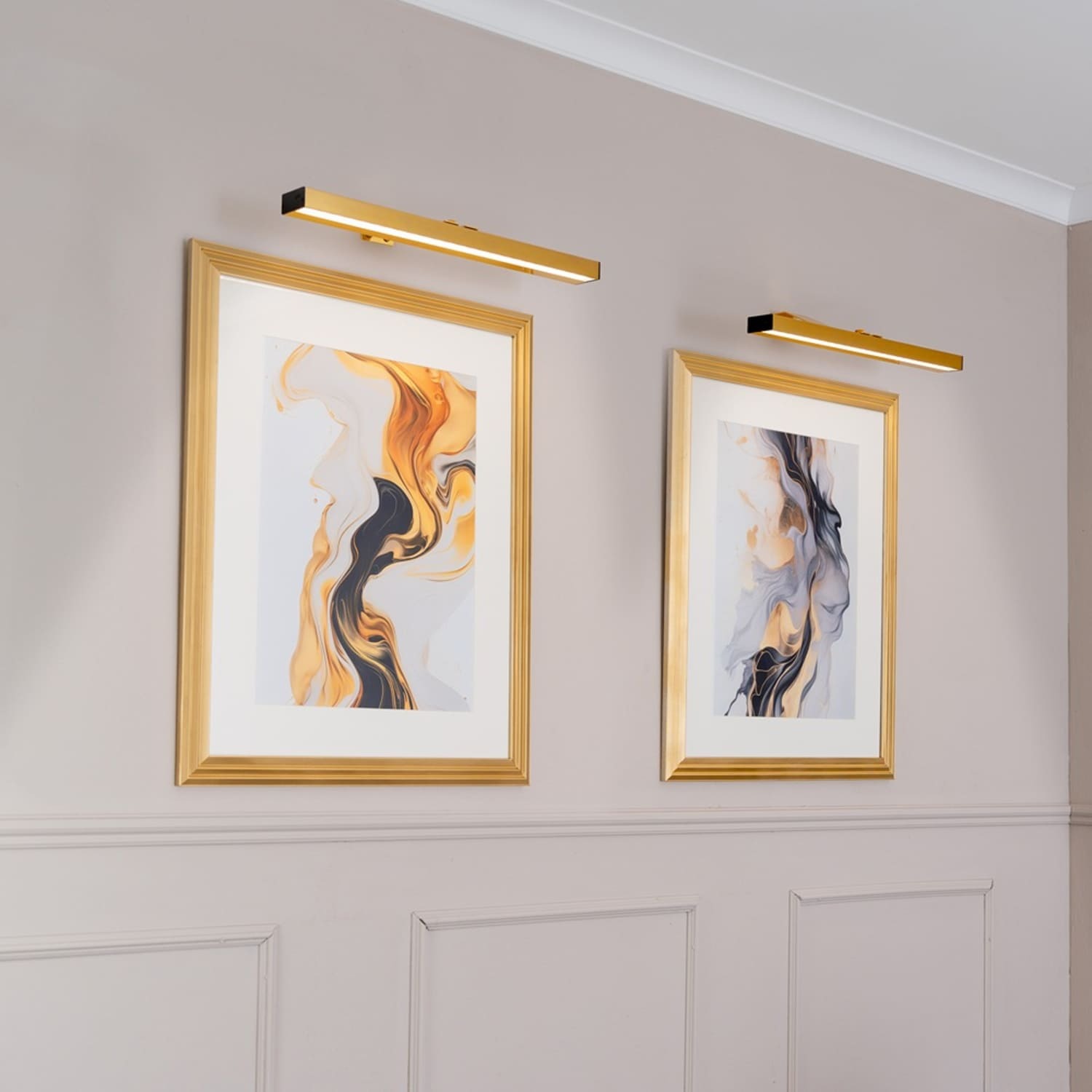 Valuelights Ryle Easy Fit Touch Dimmer Rechargeable Picture Wall Light - Gold / 1