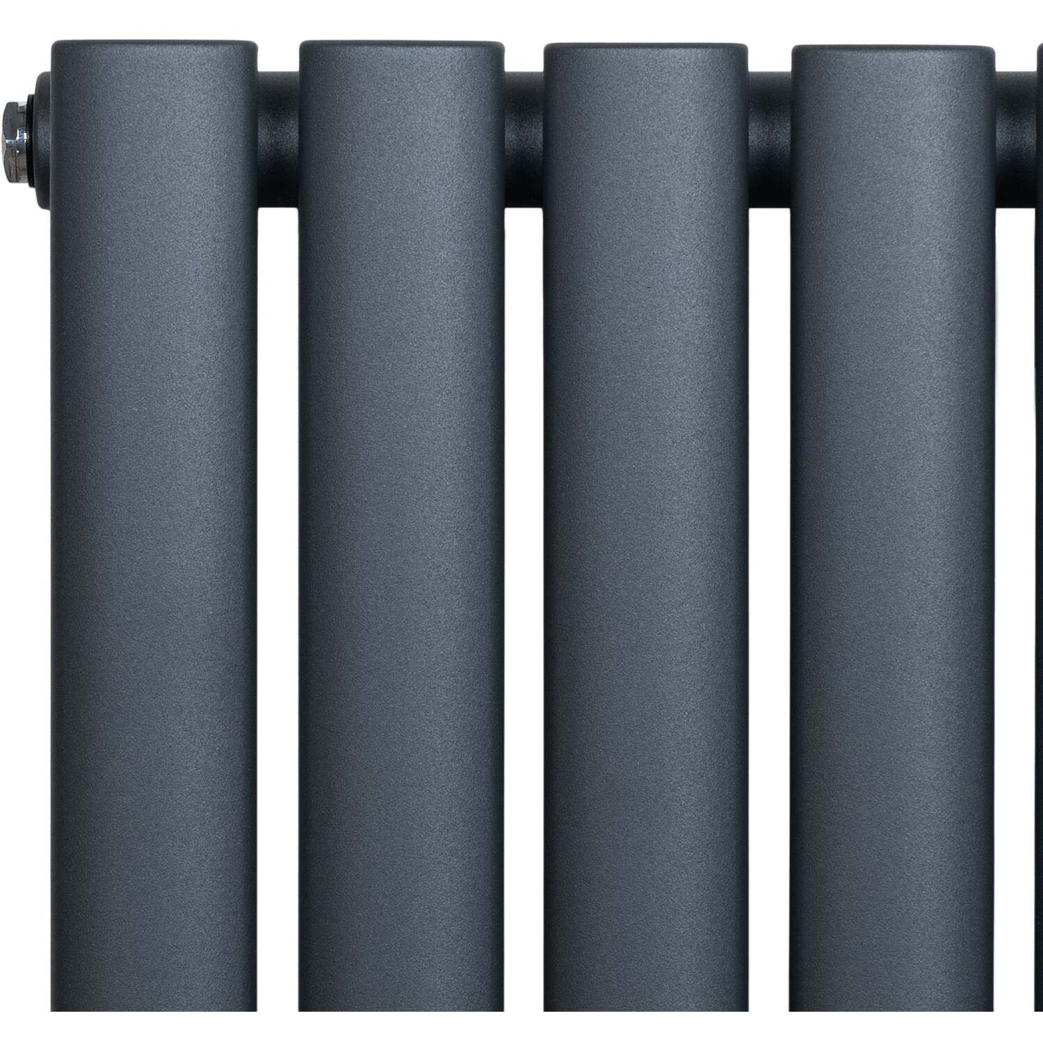 Monster Shop Oval Single Column Radiator With Valves - Anthracite Grey / 162Cm / 60Cm