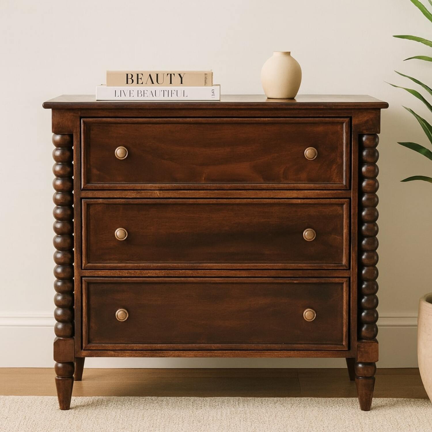 Artisan Furniture Solid Wood Spindle Winewood Chest - Brown