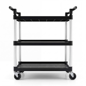 Tool Trolley 3 Tier Rolling Storage Cart Multi-functional Workplace