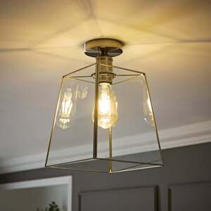 Susie Glass Lantern Lamp Shade Flush Ceiling Fitting Light