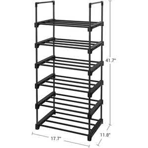 Shoe Rack, 6-Tier Metal Shoe Storage Organiser, Customisable